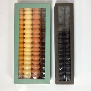 2x Urban Outfitters Bubble Shaped Taper Candle Set Unscented Wax Black/Brown